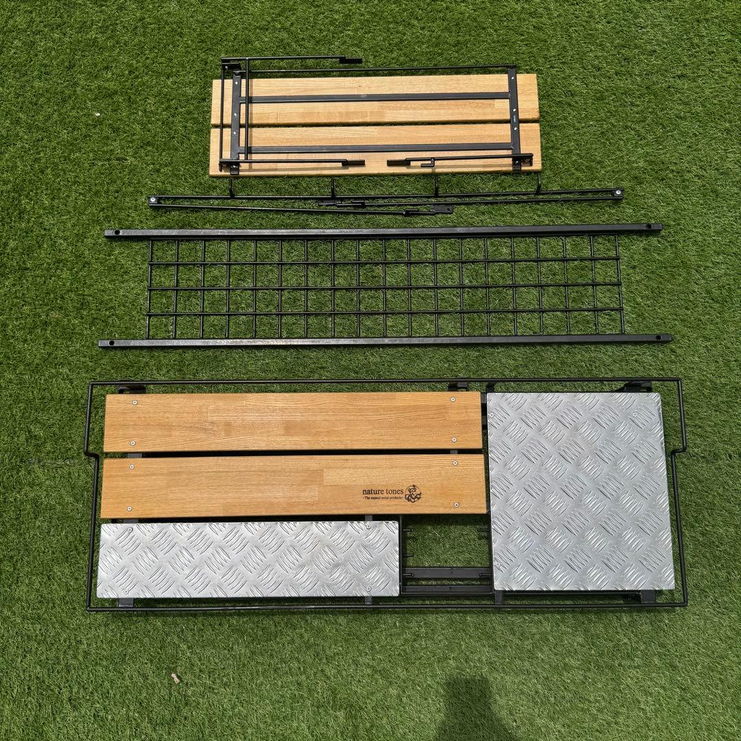 ネイチャートーンズ　キッチンカウンターテーブルセット　収納バッグ付き　ブラウン