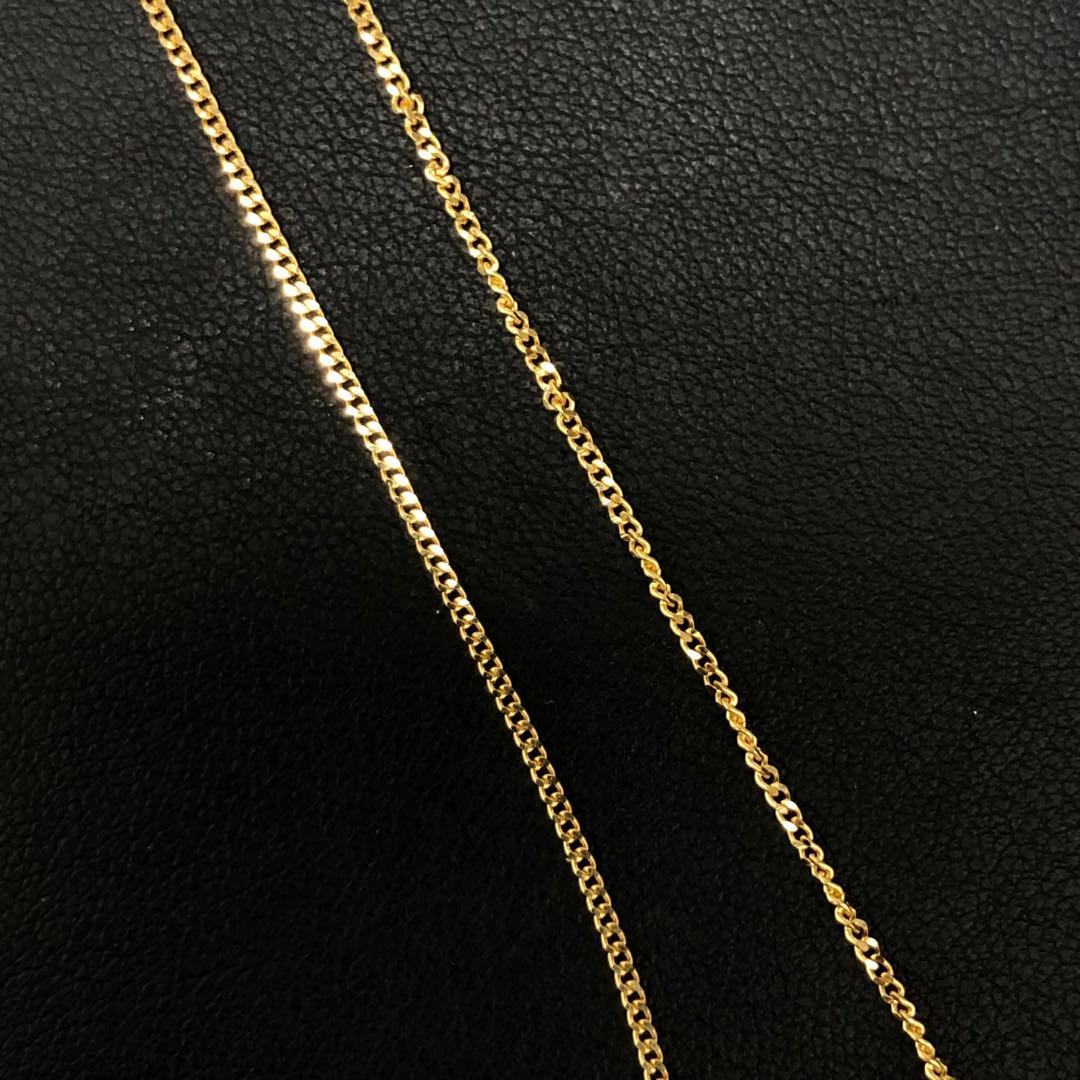 (B012201)K18 チェーン YG 喜平2面シングル ホールマーク