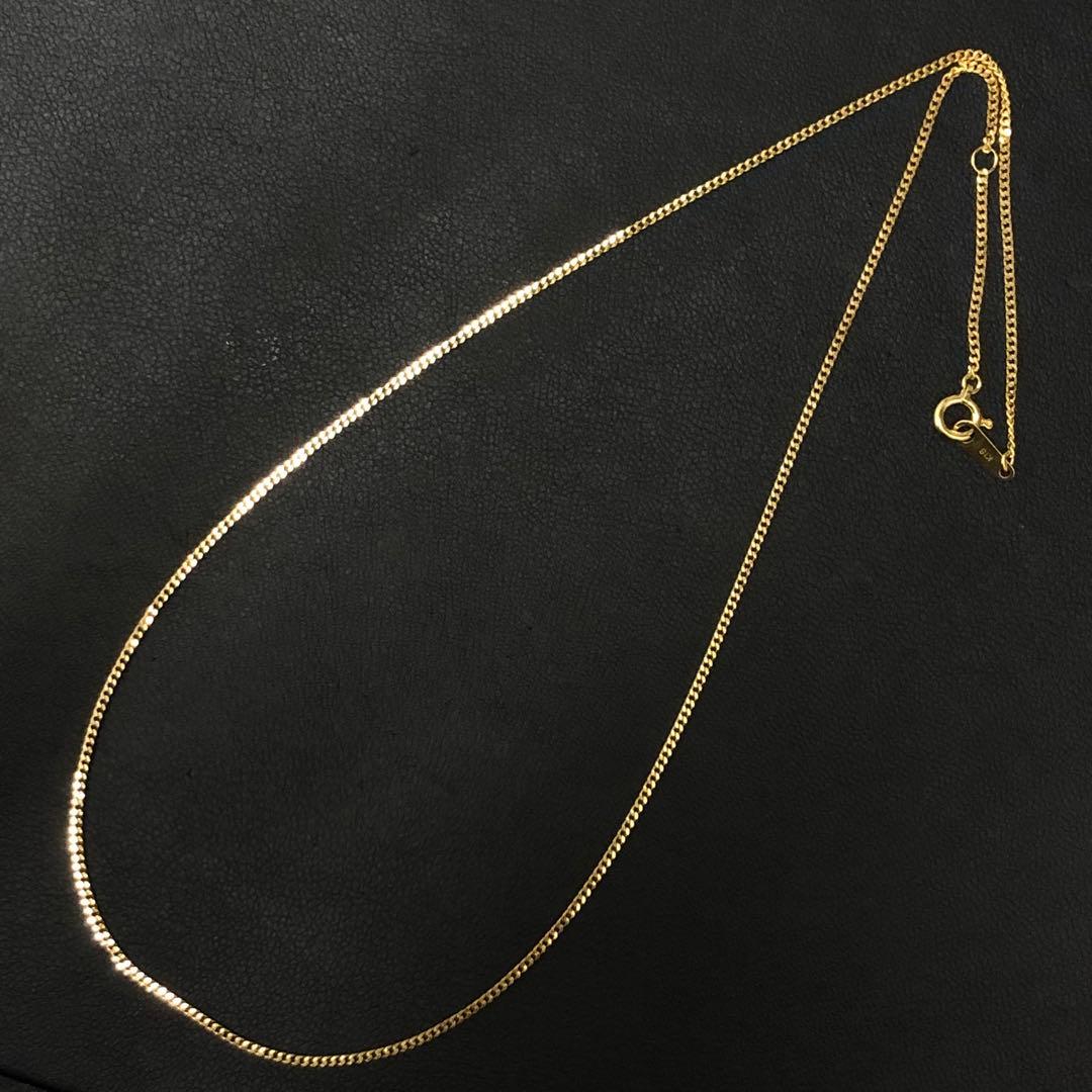 (B012201)K18 チェーン YG 喜平2面シングル ホールマーク