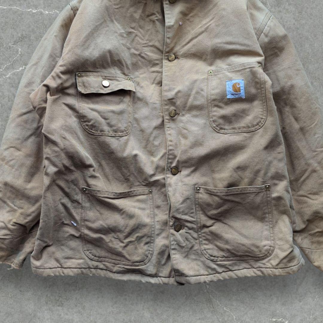 g*i様 カーハート　ダック生地　チョアコート　鬼フェード　L位　ブラウン　US