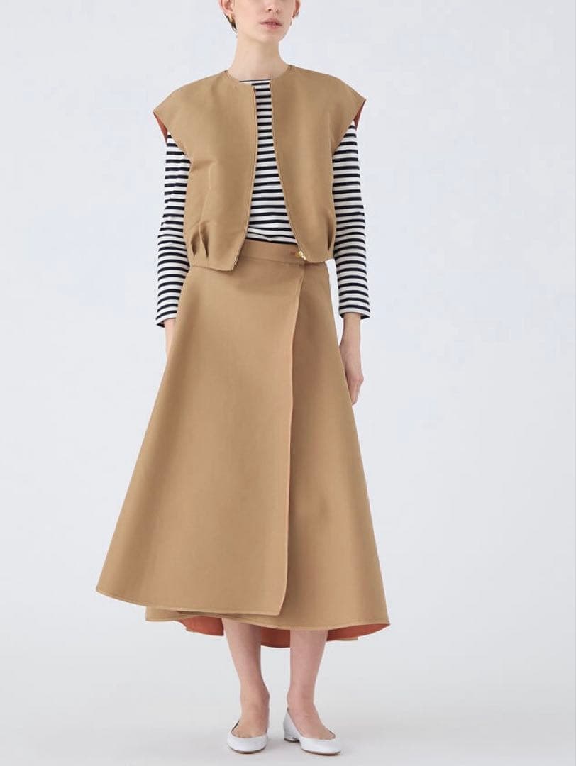 トゥモローランド　コットンリネンリバー ジップアップジレ