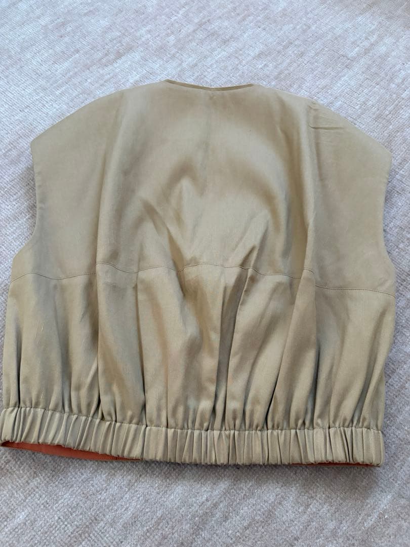 トゥモローランド　コットンリネンリバー ジップアップジレ