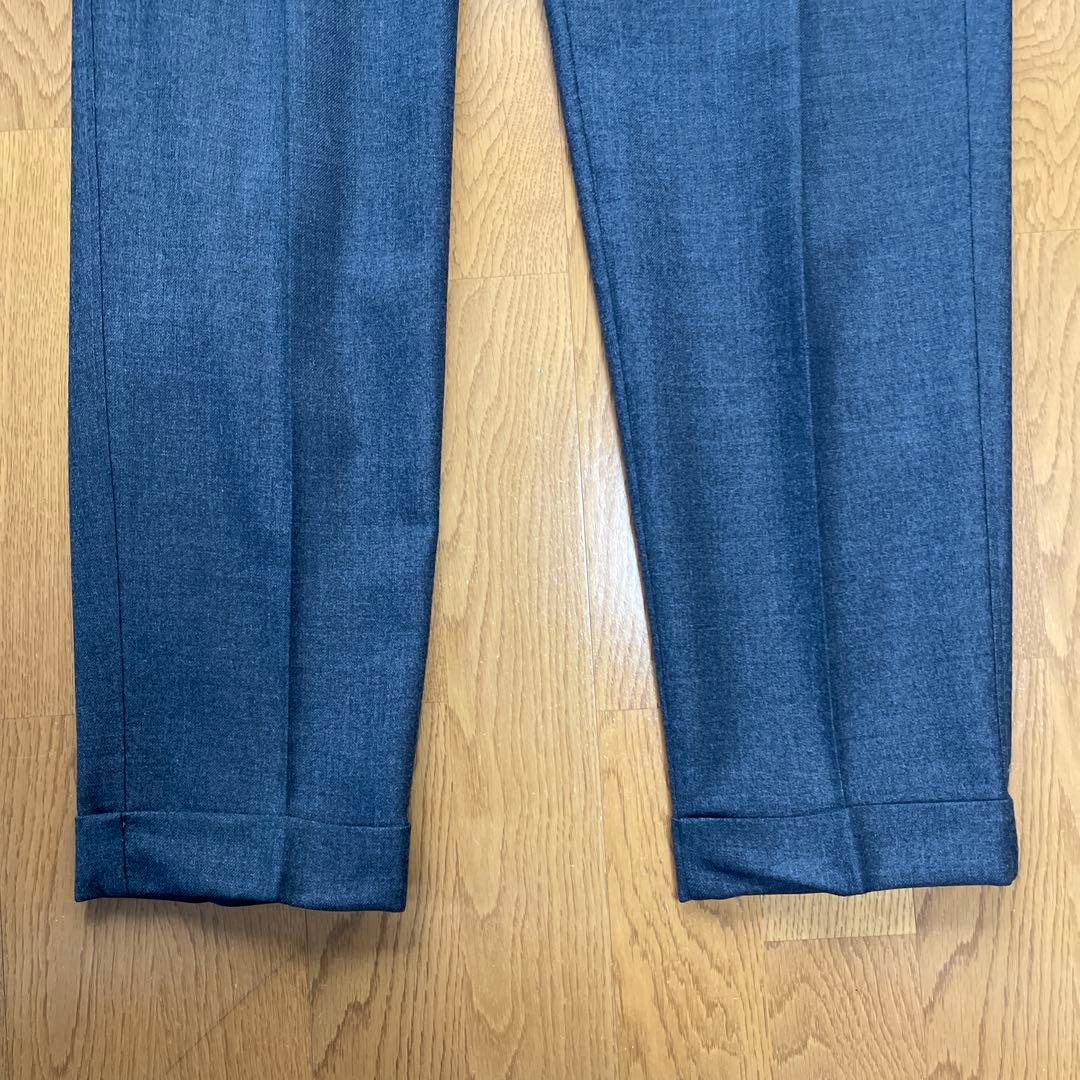 【美品】ムーバーガーメンツ 1タックワイド ウール100 トラウザーズセット