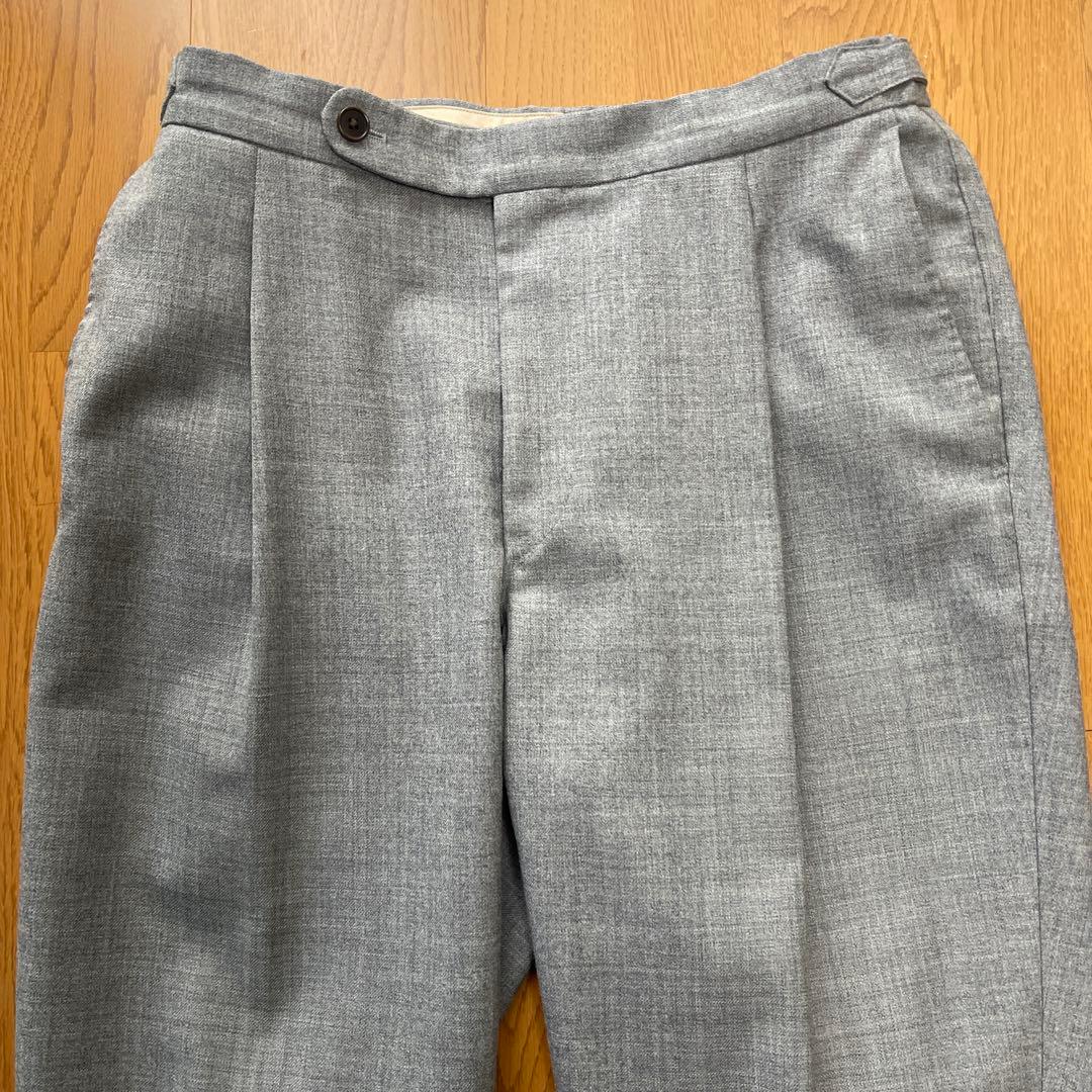 【美品】ムーバーガーメンツ 1タックワイド ウール100 トラウザーズセット