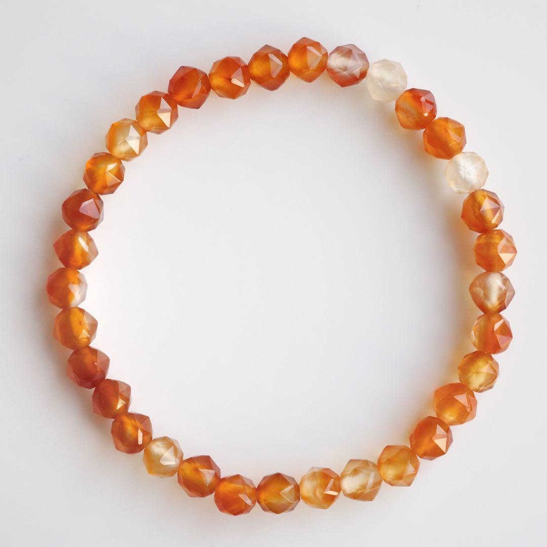 【抹茶】ミックスカーネリアンのゴムブレスレット