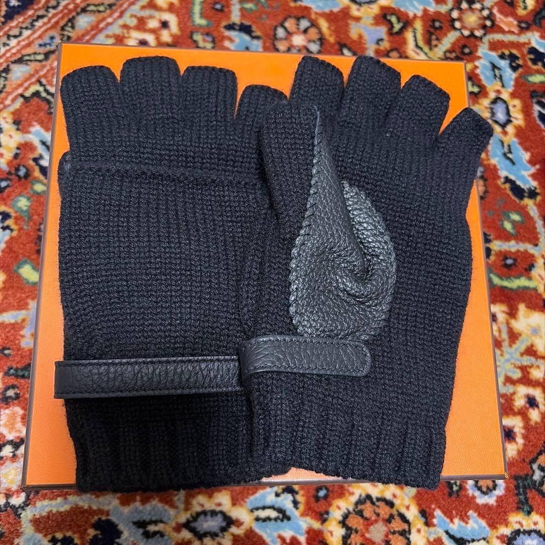エルメス HERMES ボルチモア 手袋 グローブ 黒　定価116,600円