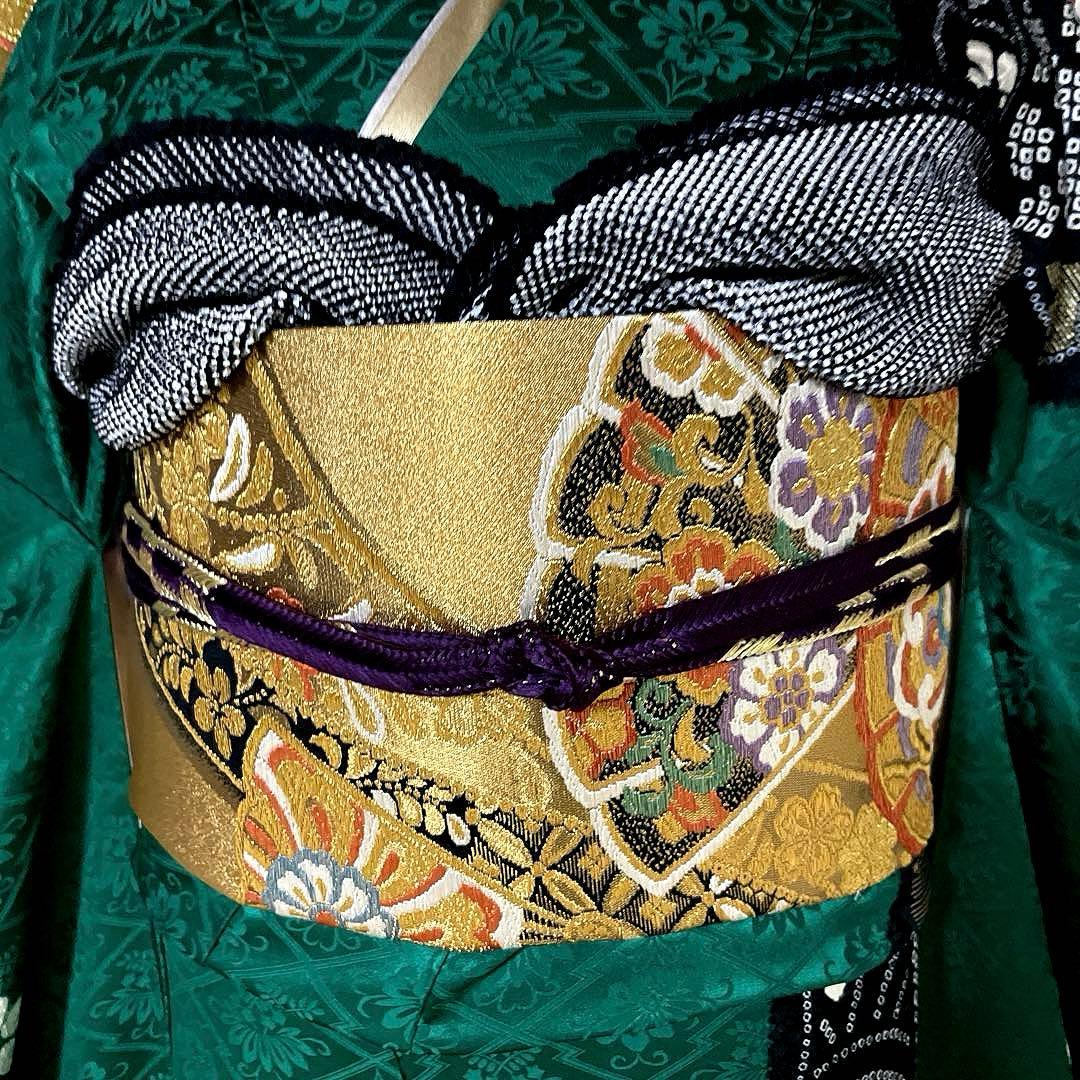 振袖フルセット　染分け　手絞り　本金箔　手刺繍　　　成人式振袖　振袖　裄丈67