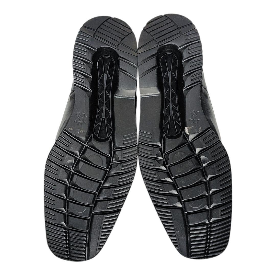 未使用級 asics pedala ビジネスシューズ ブラック レザー 25.5