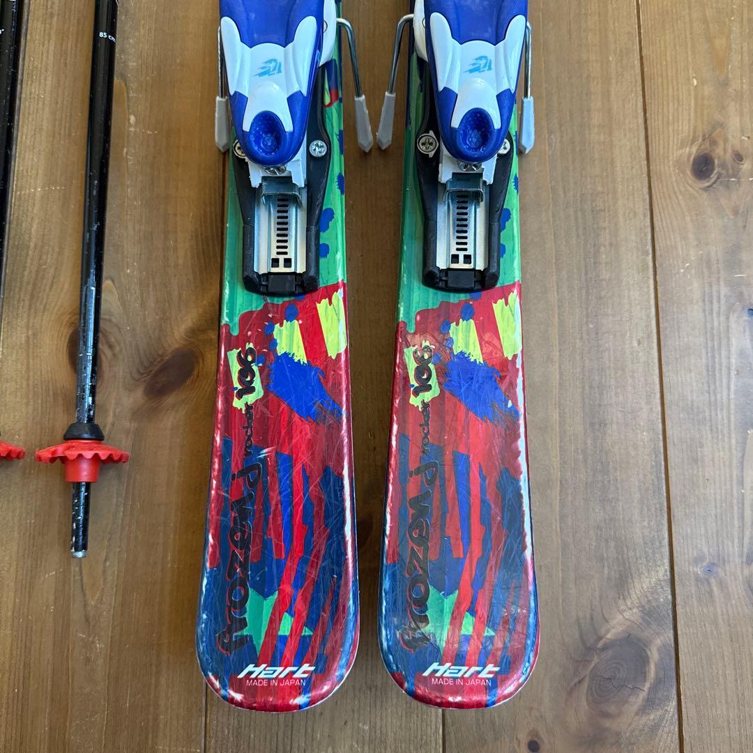 ジュニアスキー4点セット 板、ビンディング、ブーツ、ストック付き 19㎝ 20㎝