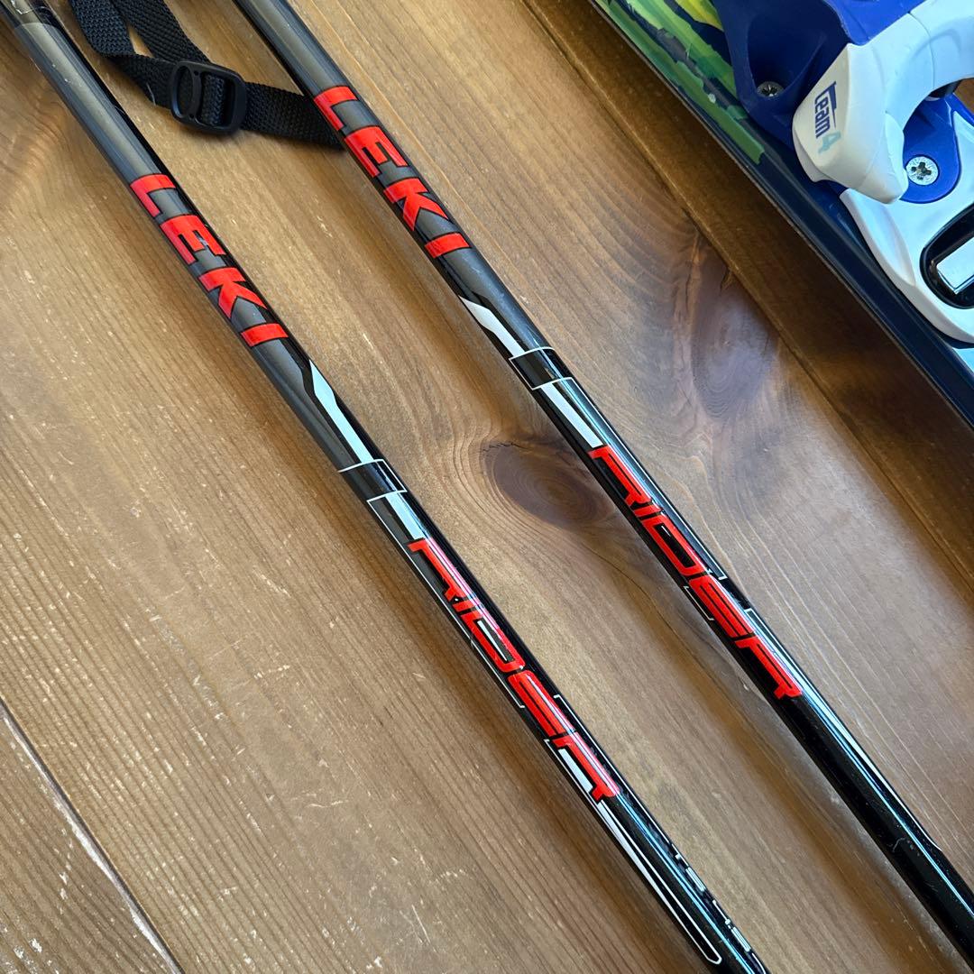 ジュニアスキー4点セット 板、ビンディング、ブーツ、ストック付き 19㎝ 20㎝