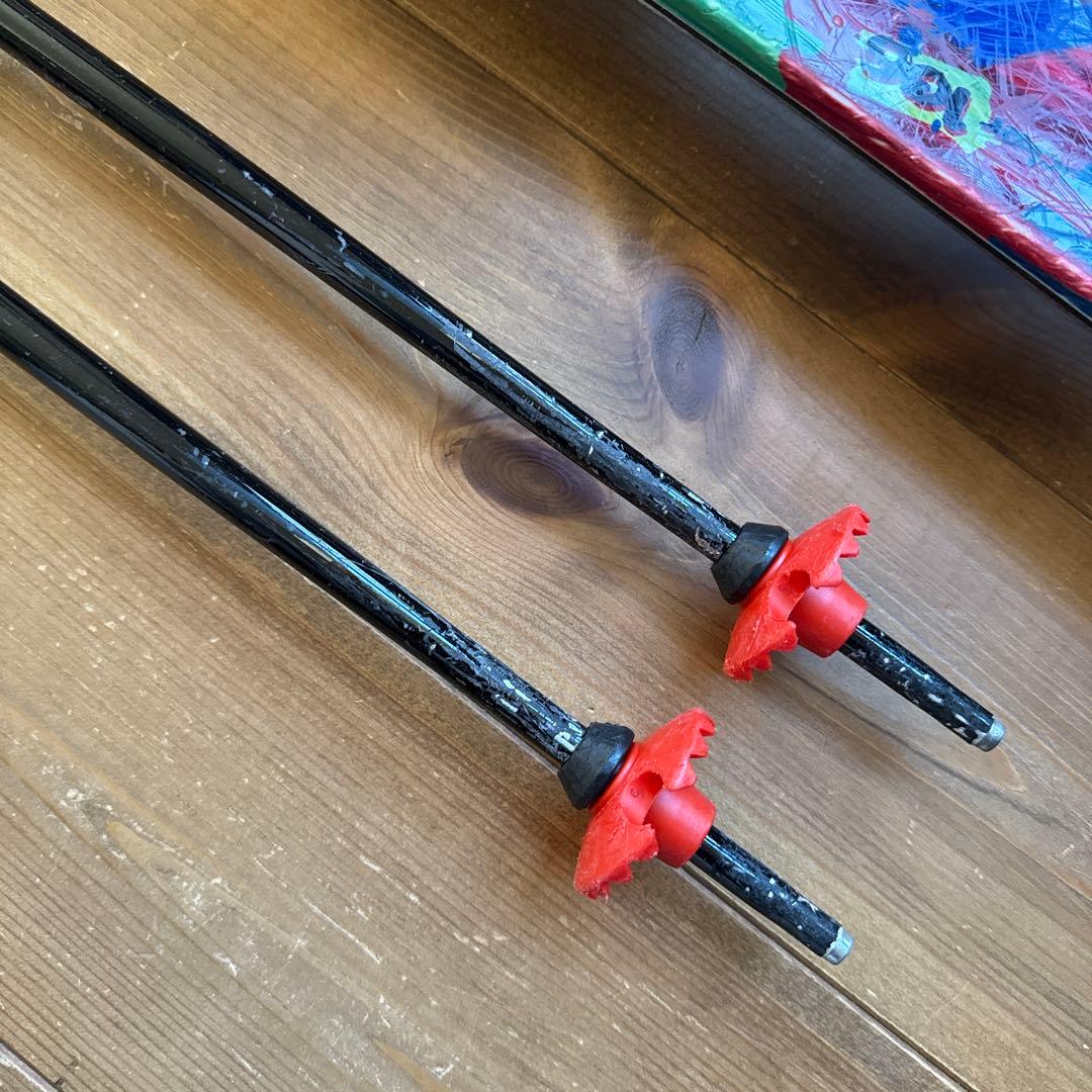 ジュニアスキー4点セット 板、ビンディング、ブーツ、ストック付き 19㎝ 20㎝