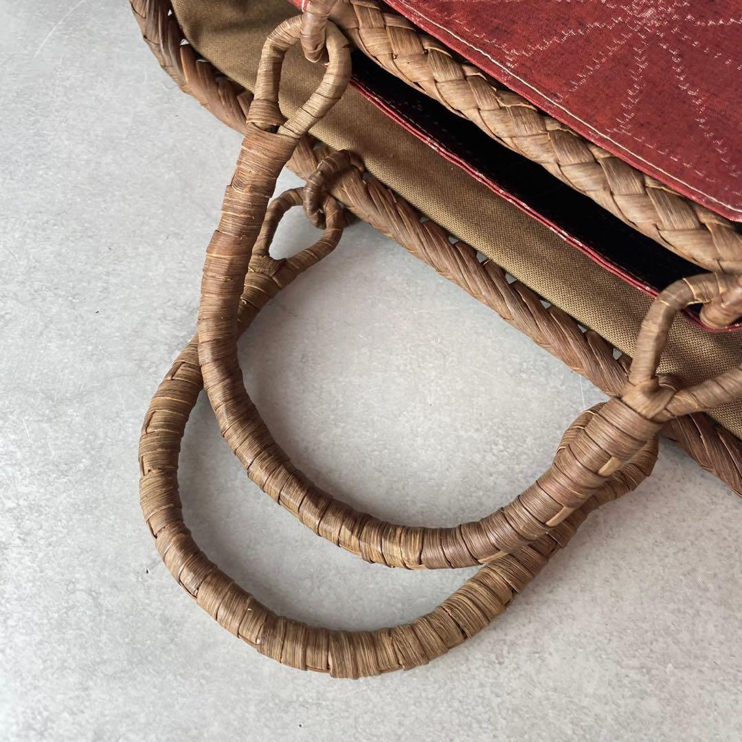 山葡萄かごバッグ 和装バッグ 専用豚毛ブラシ付き