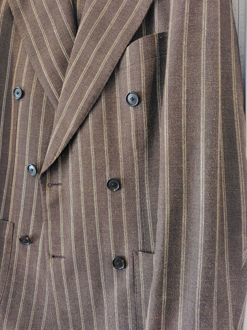 ZERBINOオーダースーツタブルブラウンストライプ