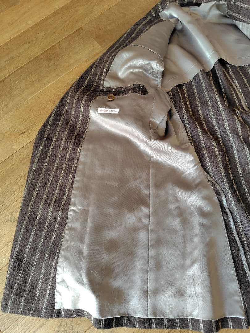 ZERBINOオーダースーツタブルブラウンストライプ