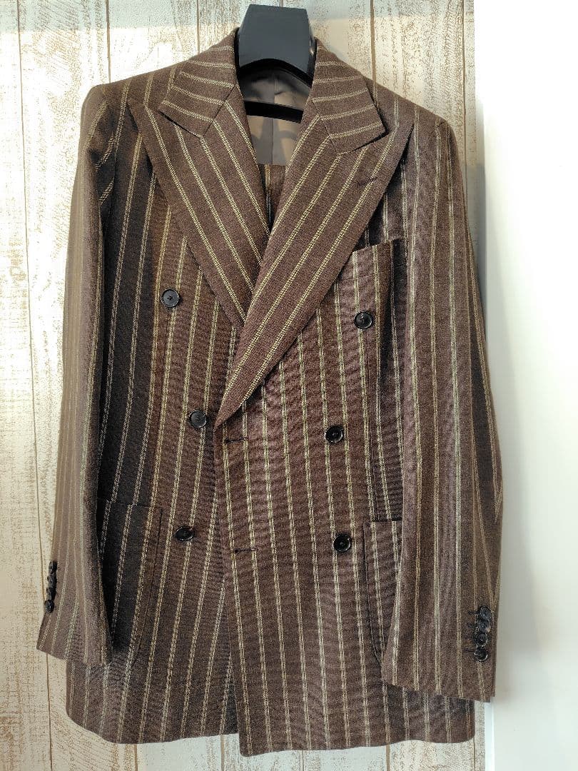 ZERBINOオーダースーツタブルブラウンストライプ
