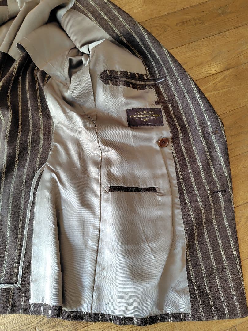 ZERBINOオーダースーツタブルブラウンストライプ