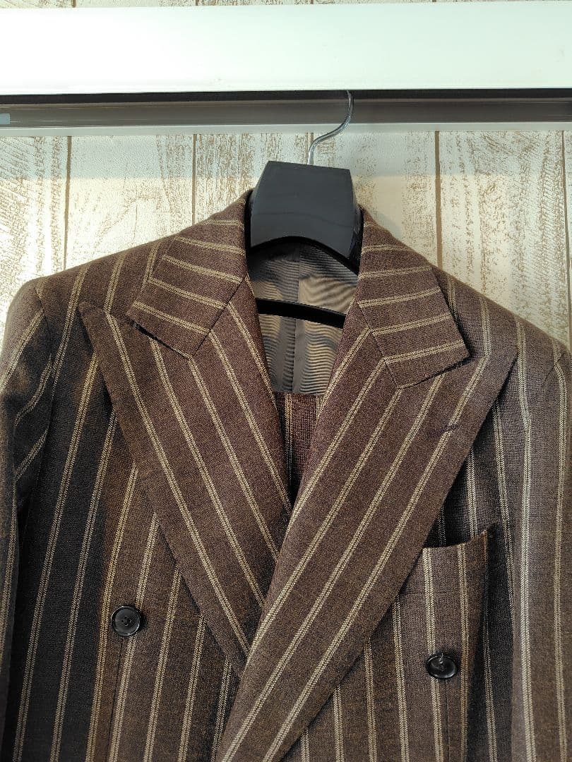 ZERBINOオーダースーツタブルブラウンストライプ