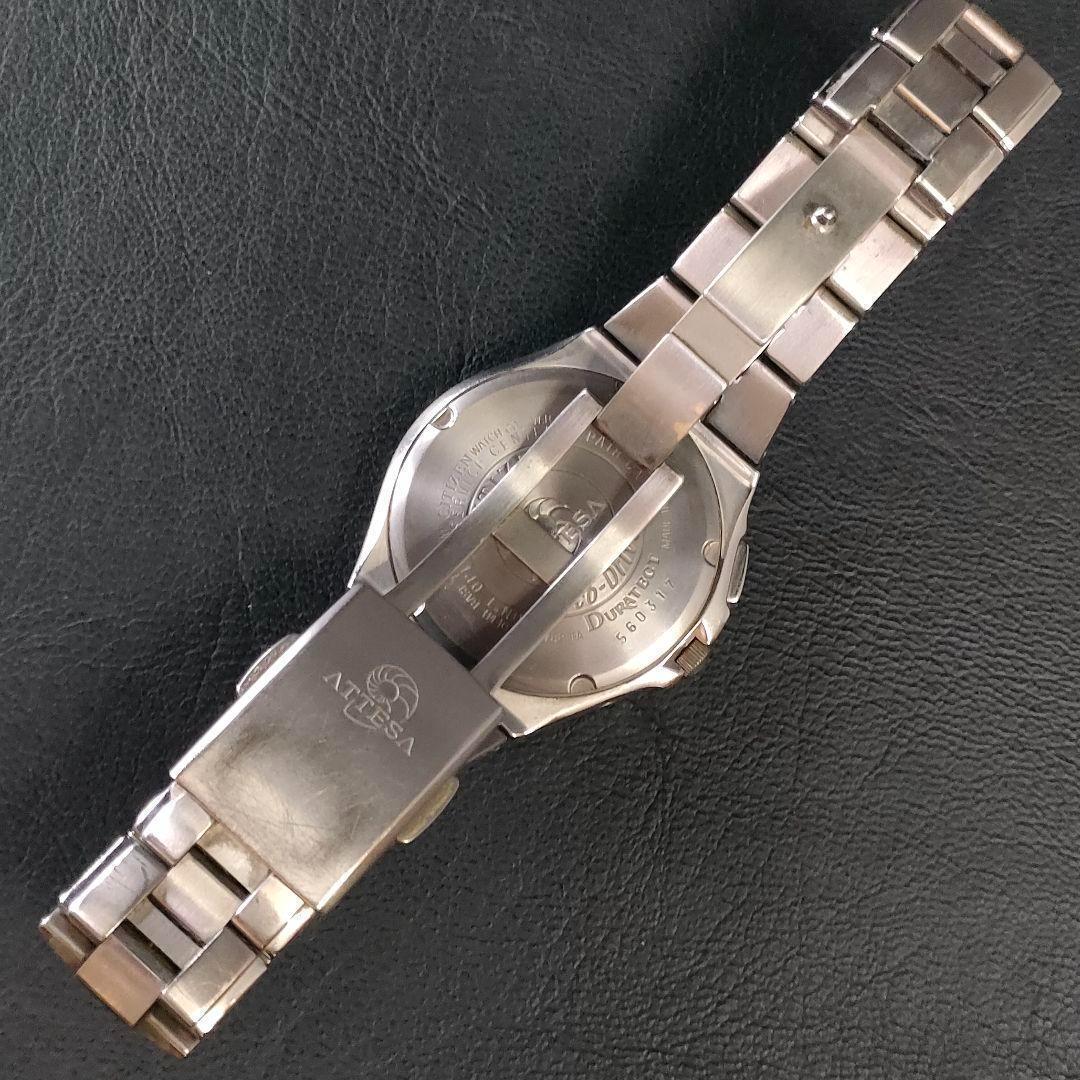 美品　CITIZEN　シチズン　アテッサ　H410　ネイビー　ソーラー　メンズ