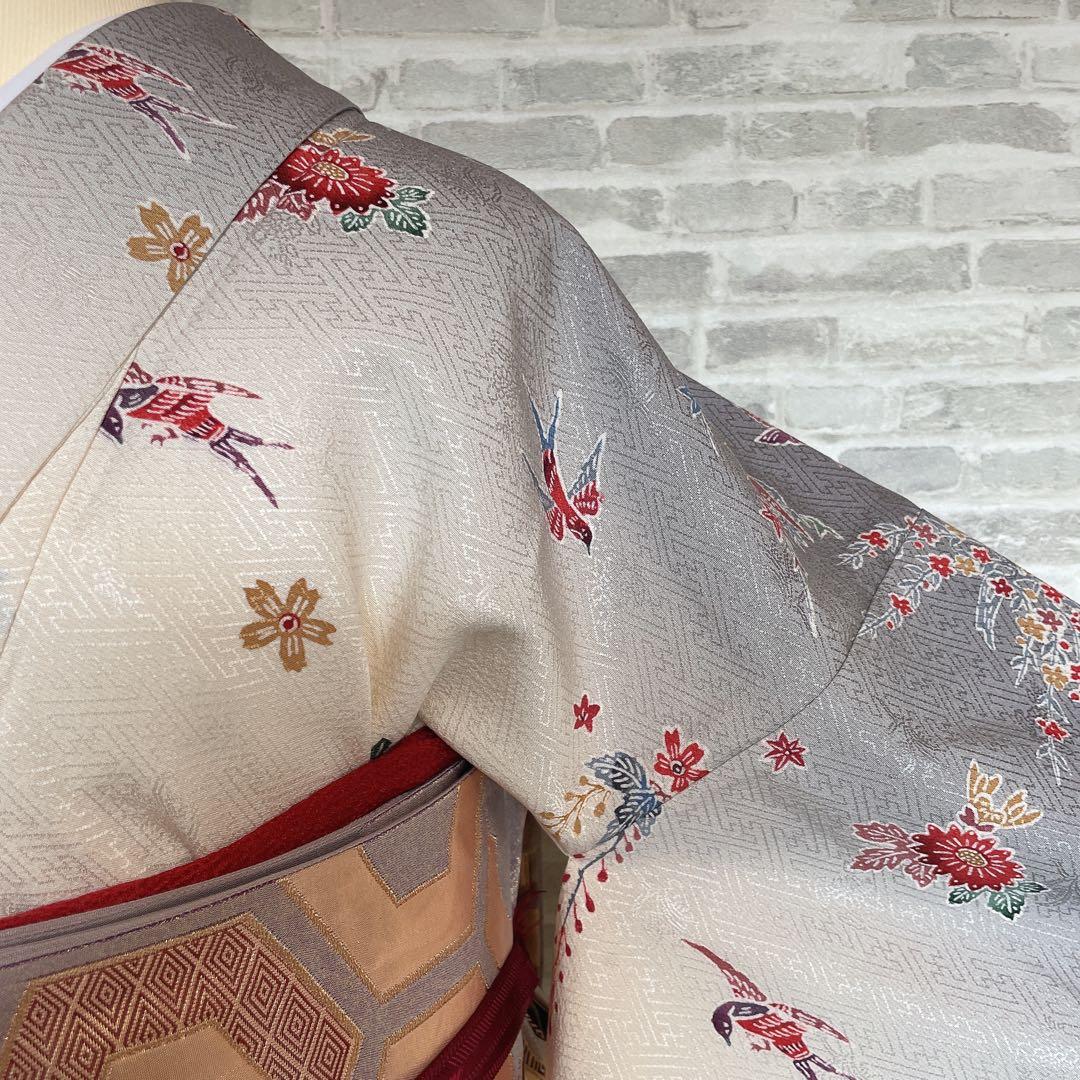 小紋のみ　型染め　紗綾形地紋　着物　P3