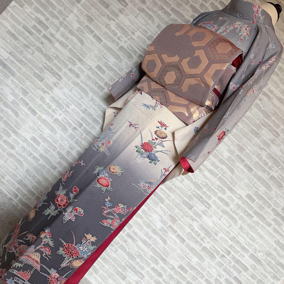 小紋のみ　型染め　紗綾形地紋　着物　P3