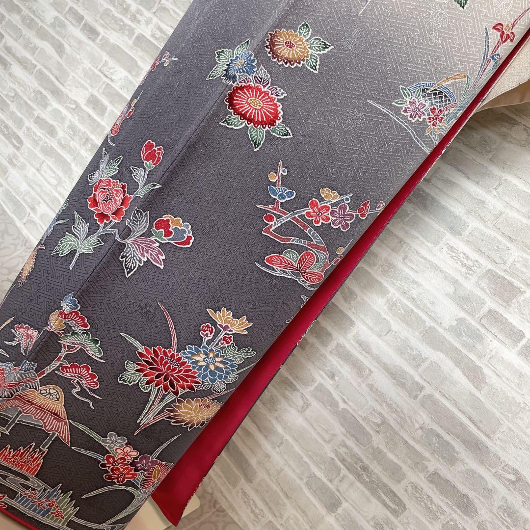 小紋のみ　型染め　紗綾形地紋　着物　P3