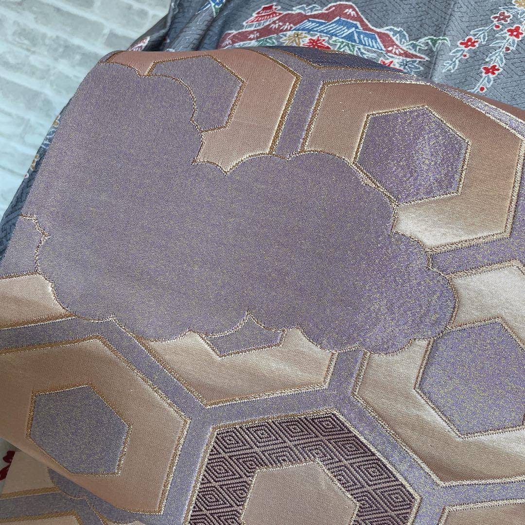 小紋のみ　型染め　紗綾形地紋　着物　P3