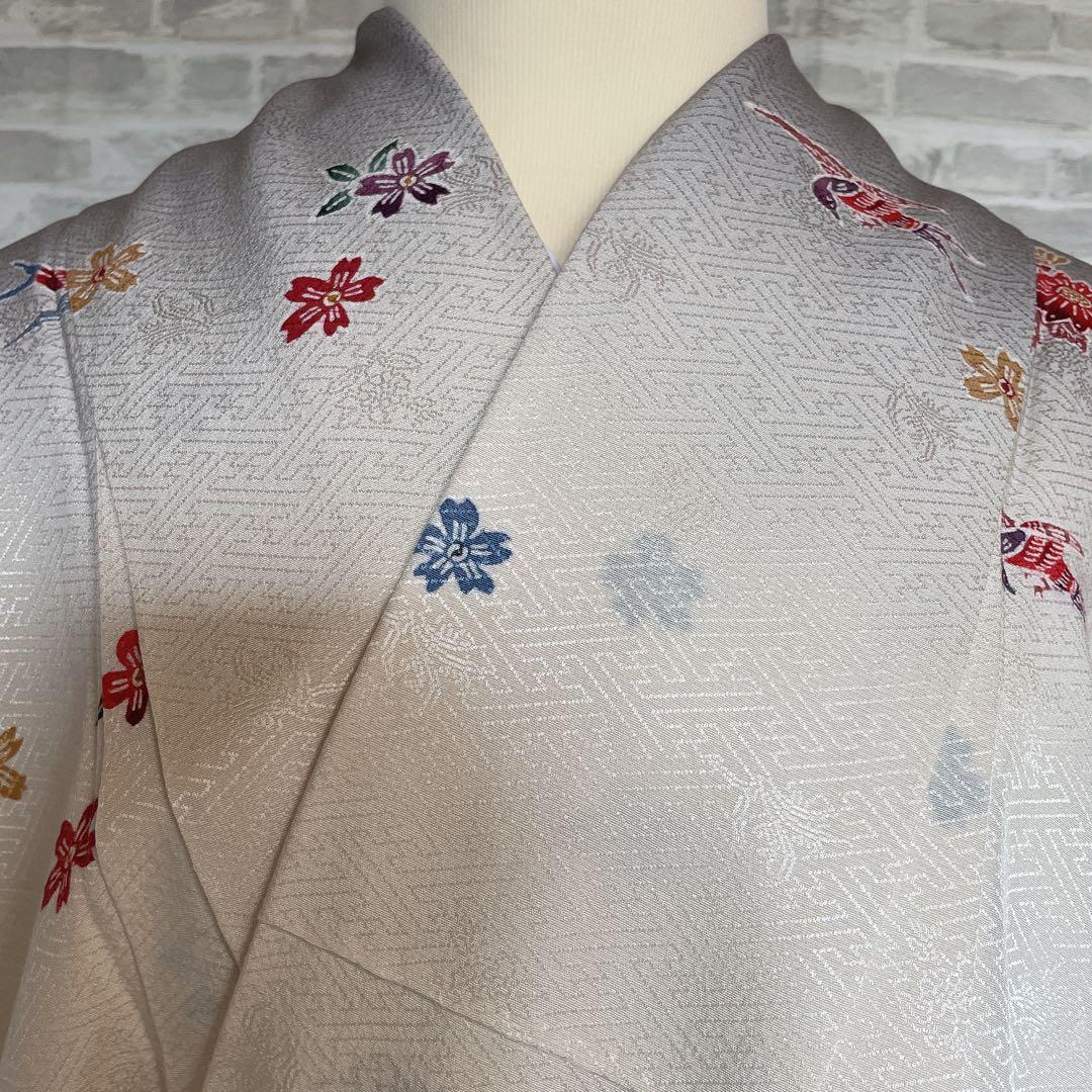 小紋のみ　型染め　紗綾形地紋　着物　P3