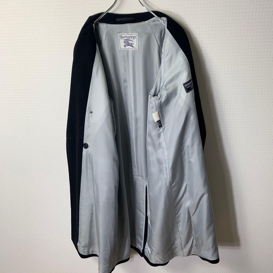 美品 Burberrys カシミアブレンドウールダブルコート ブラック 90s