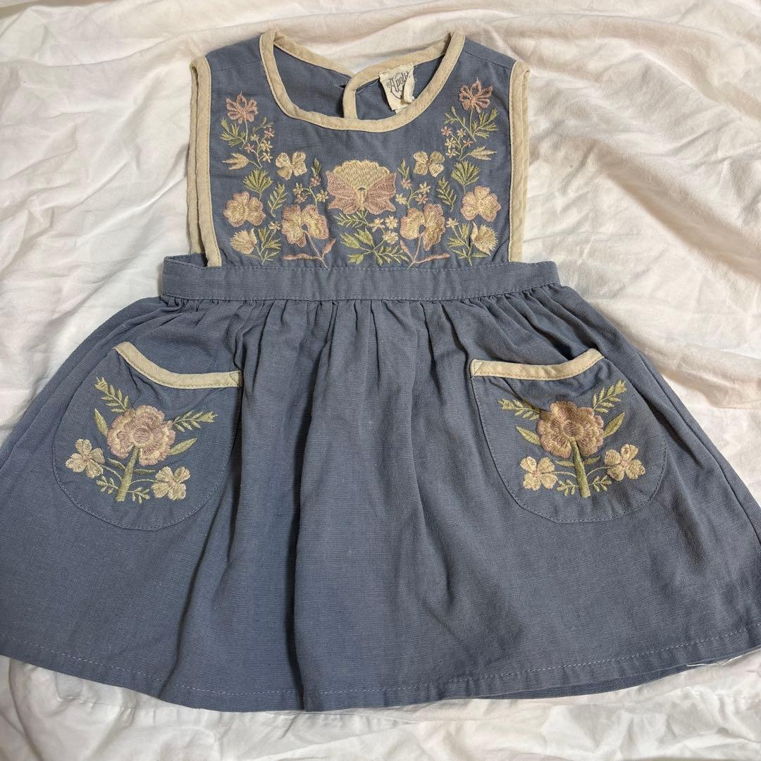 apolina 22aw エプロンワンピース 1-2y