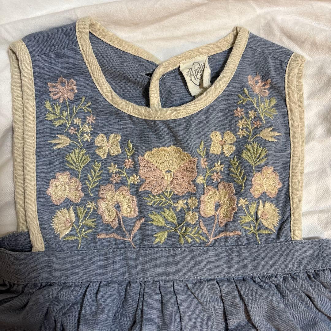 apolina 22aw エプロンワンピース 1-2y