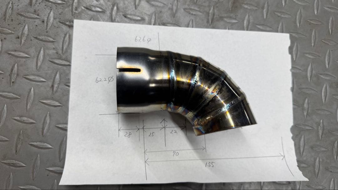 ステンレス製 ダウンテール ドルフィンテール 60mm用