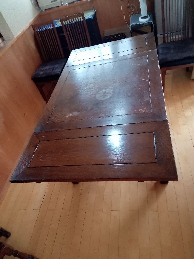 イギリスアンティーク伸長式　ドローリーフダイニングテーブル