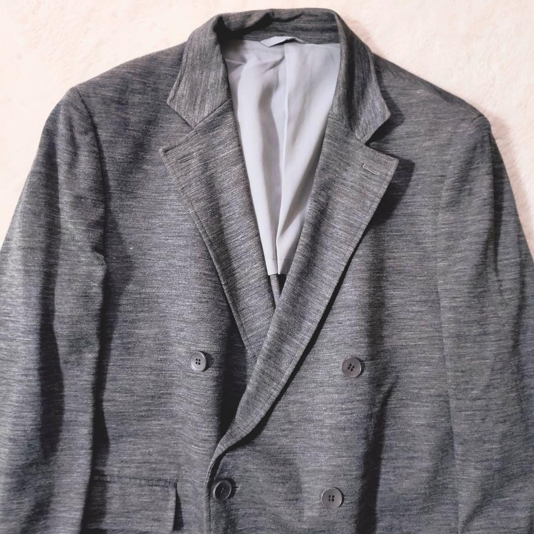 美品 Theory ダブル テーラードジャケット ストレッチ 40 グレー