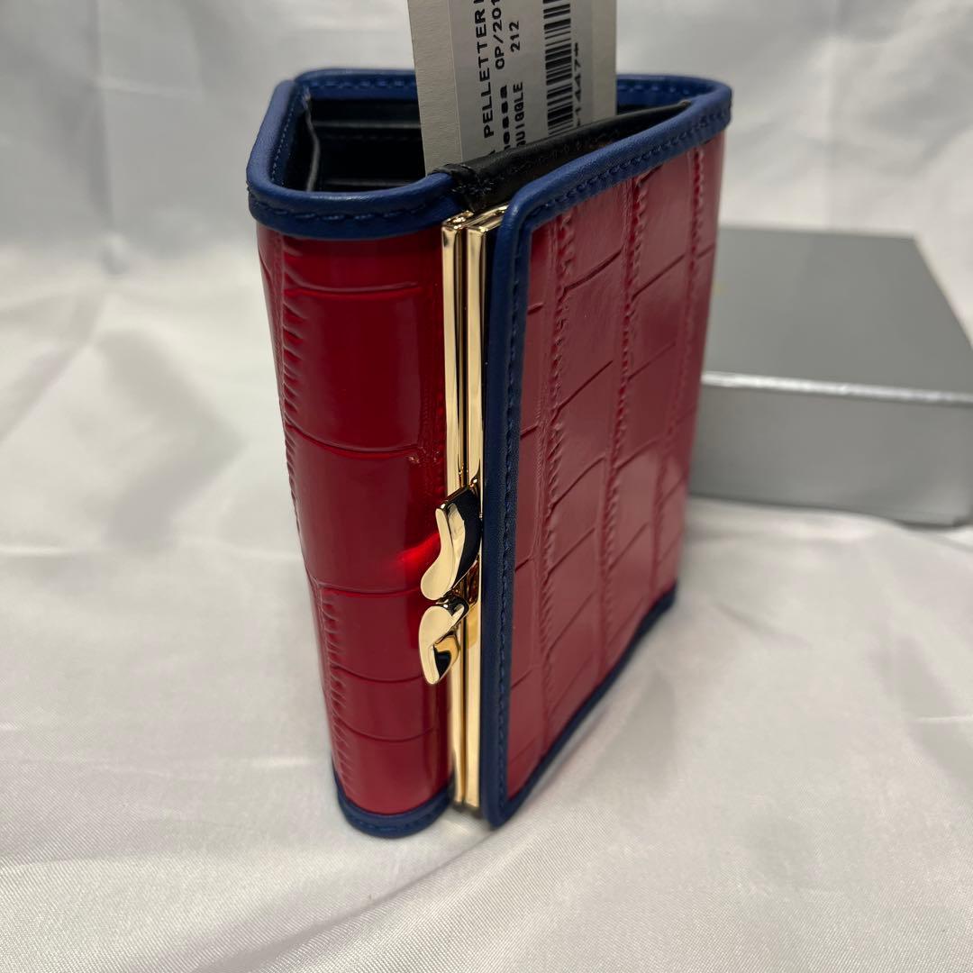新品 Vivienne Westwood レッド青ライン 三つ折り財布 一粒万倍
