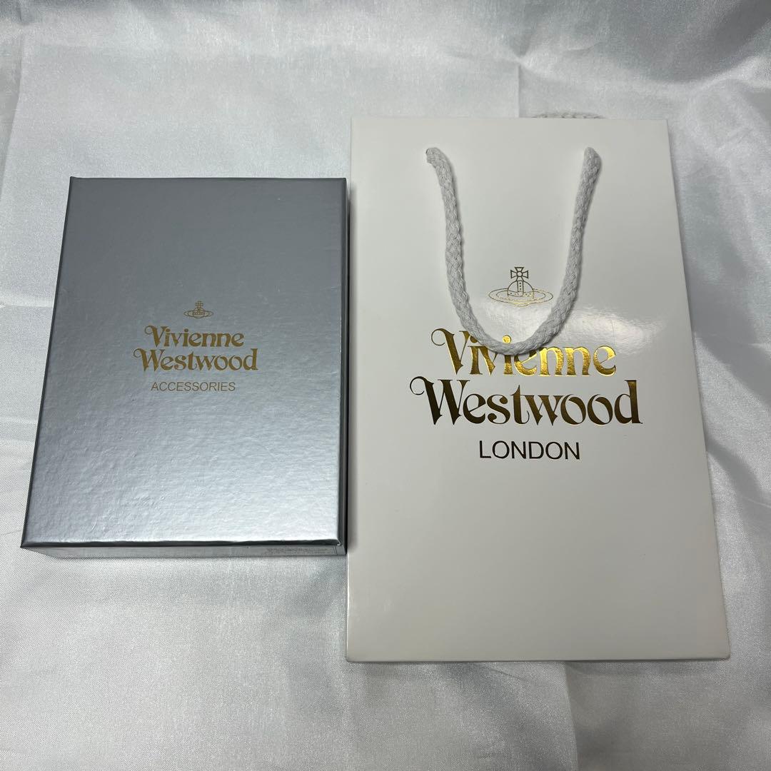 新品 Vivienne Westwood レッド青ライン 三つ折り財布 一粒万倍