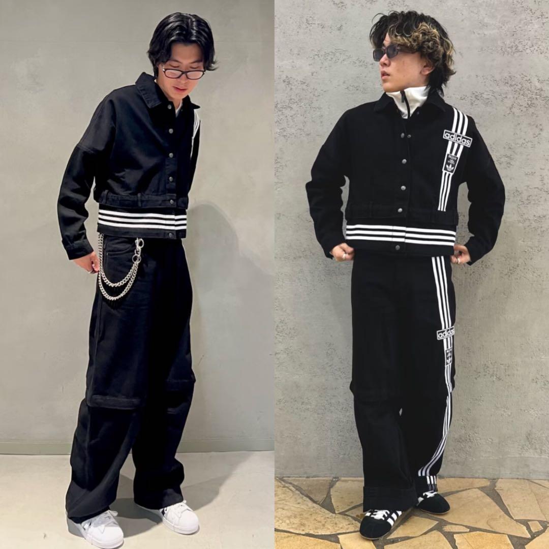 新品3XL⭐️adidasアディブレイク デニム 2-IN-1 トラックトップ 黒