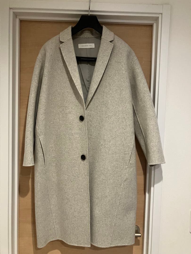 GALERIE VIE ライトメルトン チェスターコート　34 ライトグレー美品