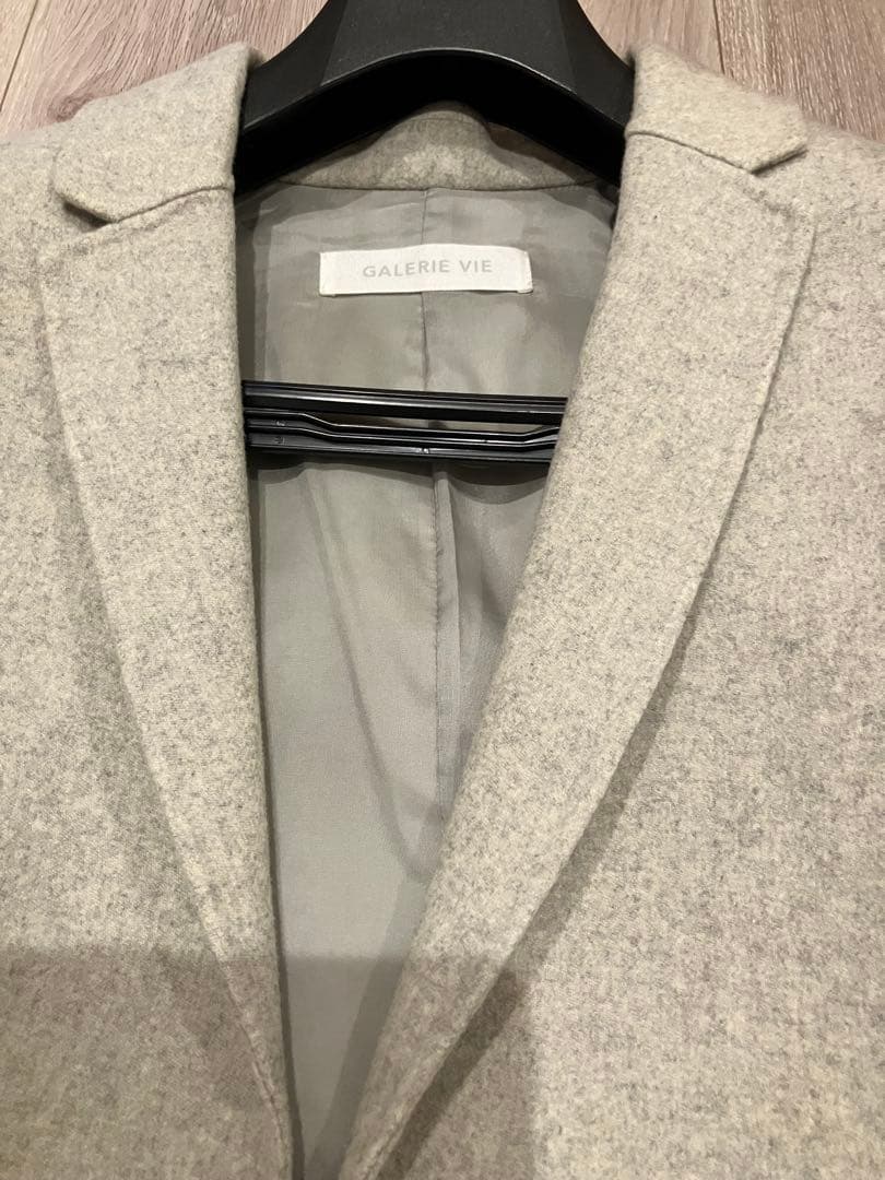 GALERIE VIE ライトメルトン チェスターコート　34 ライトグレー美品