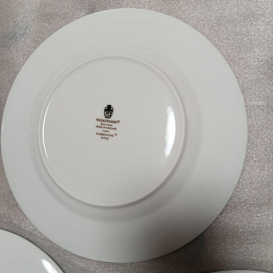 ウェッジウッド【フロレンティーンターコイズ】20.5cm プレート 5枚 黒壺