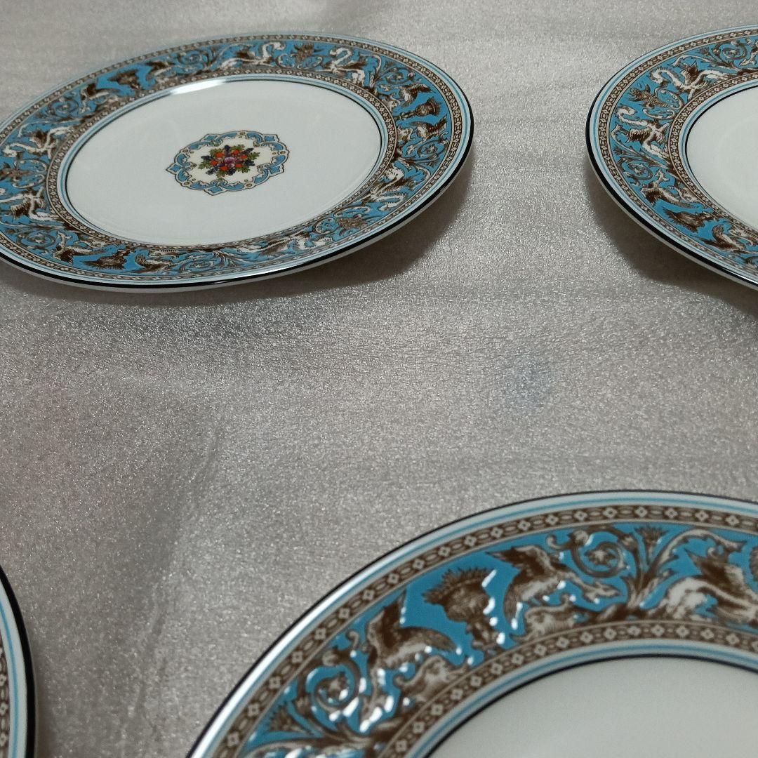 ウェッジウッド【フロレンティーンターコイズ】20.5cm プレート 5枚 黒壺