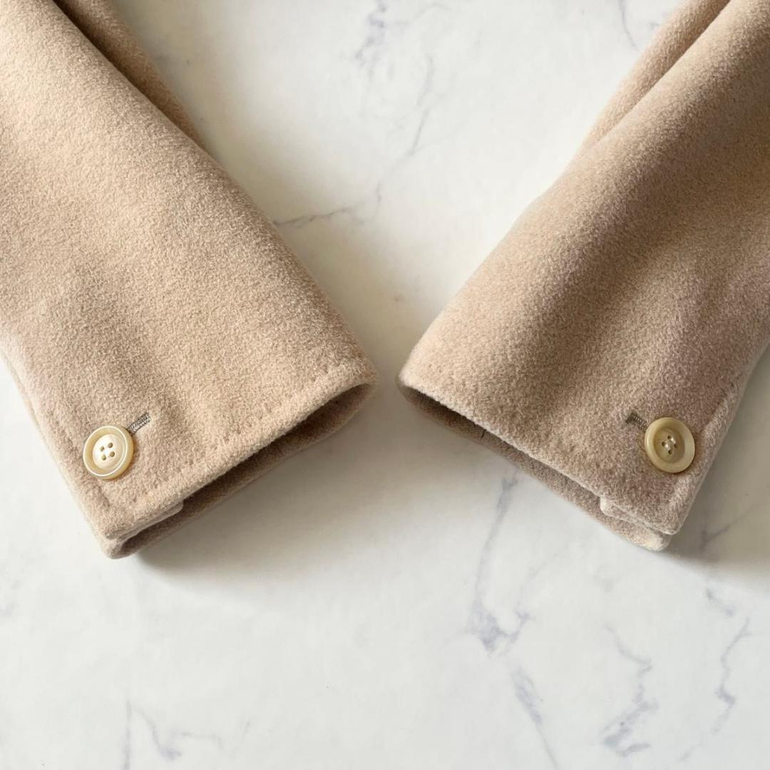 スポーツマックス アンゴラ カシミヤ ダブル チェスターコート ベージュ L