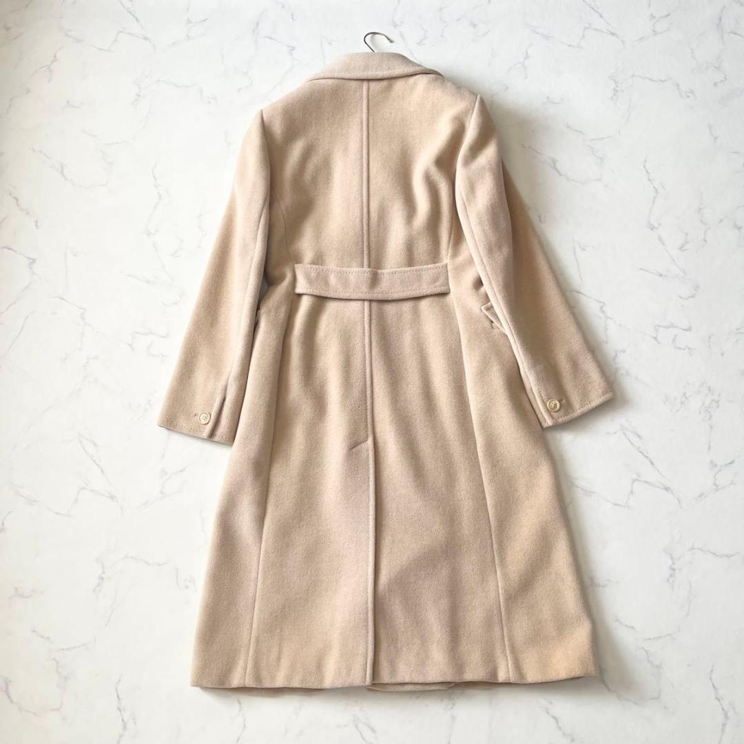 スポーツマックス アンゴラ カシミヤ ダブル チェスターコート ベージュ L