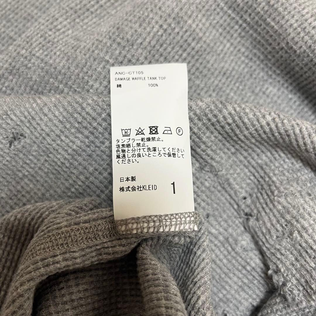 トップス ANCELLM DAMAGE WAFFLE TANK TOP