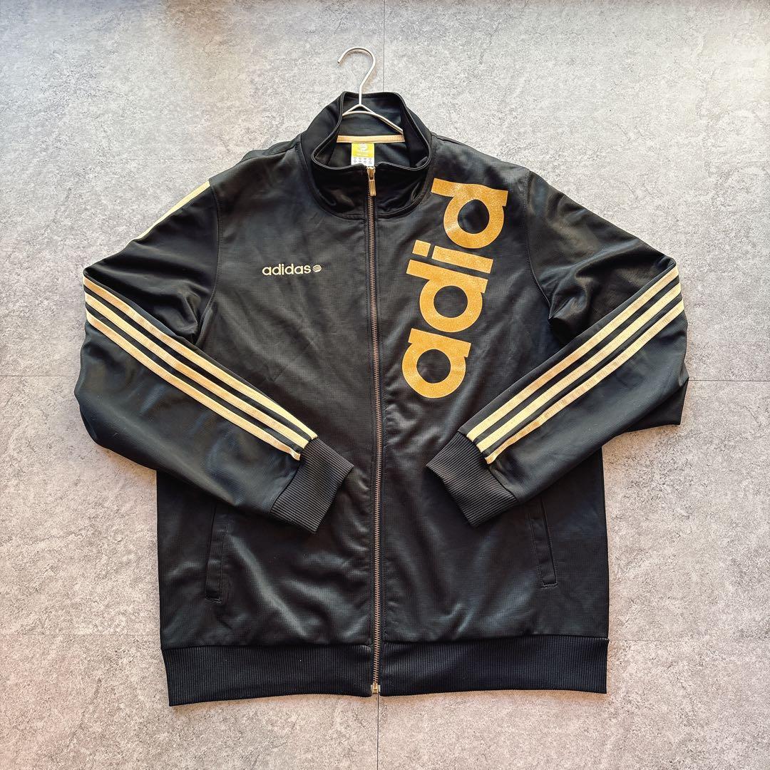 Y2K adidas ブラック×ゴールド ジャージ セットアップ L