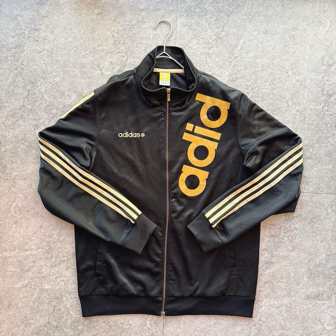 Y2K adidas ブラック×ゴールド ジャージ セットアップ L