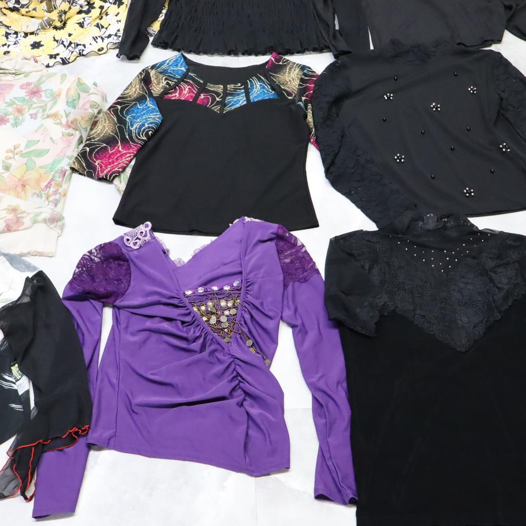 【美品 社交ダンス 衣装 レッスン着 まとめ売り】ブラウス トップス 25着