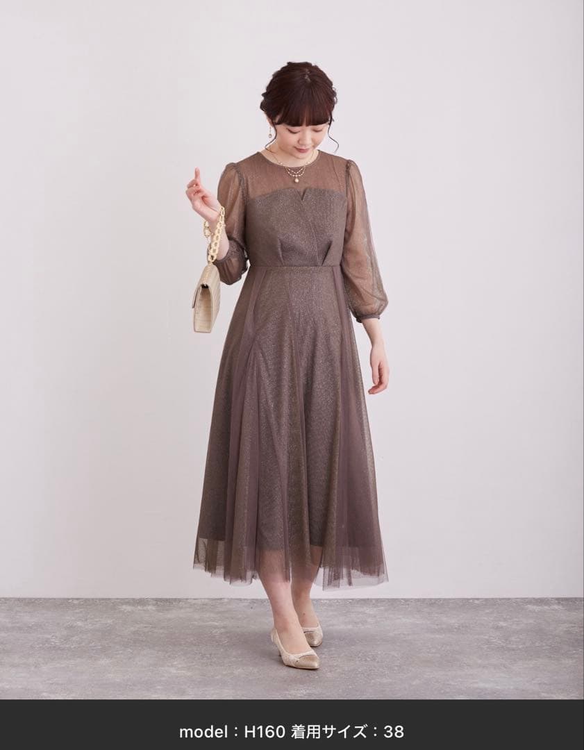 Dorry Doll ビスチェ風トップス ラメチュールワンピース