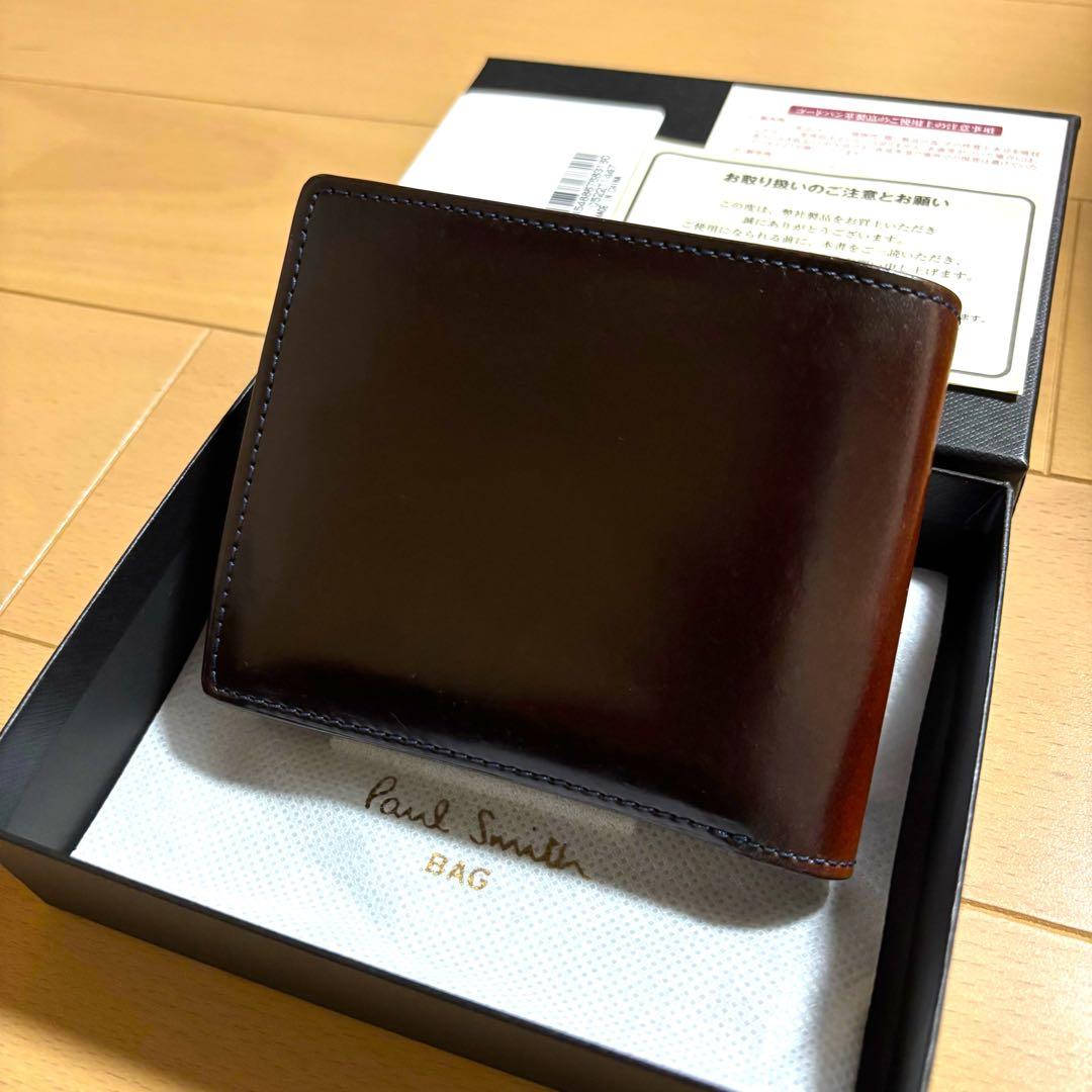 Paul Smith コードバン　二つ折り財布　最上位モデル　ブラウン　美品