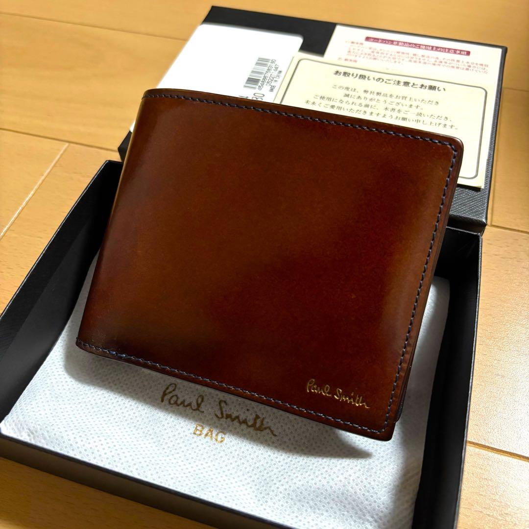 Paul Smith コードバン　二つ折り財布　最上位モデル　ブラウン　美品