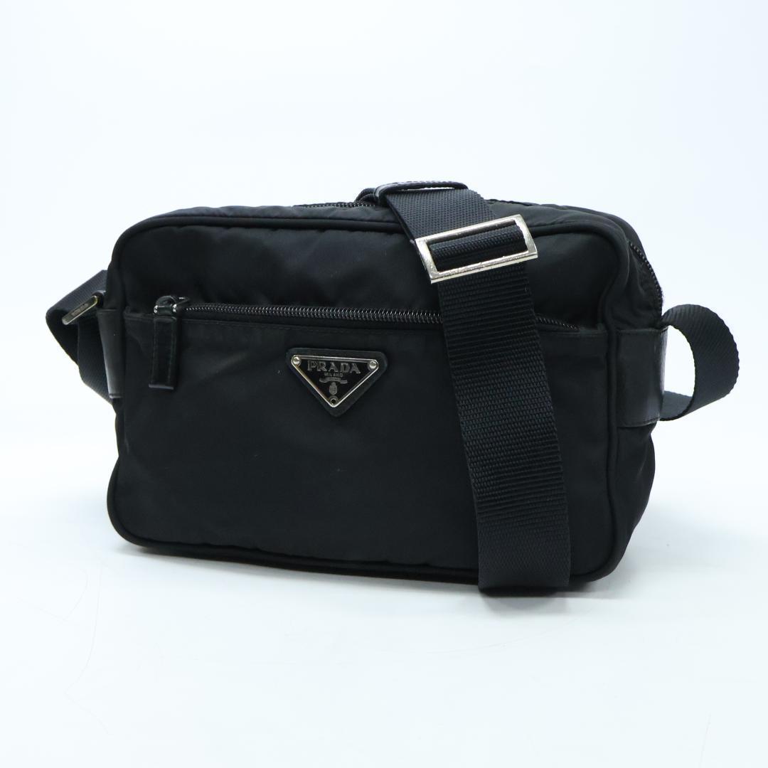 PRADA プラダ カメラバッグ ショルダーバッグ 三角ロゴ 白タグ ブラック